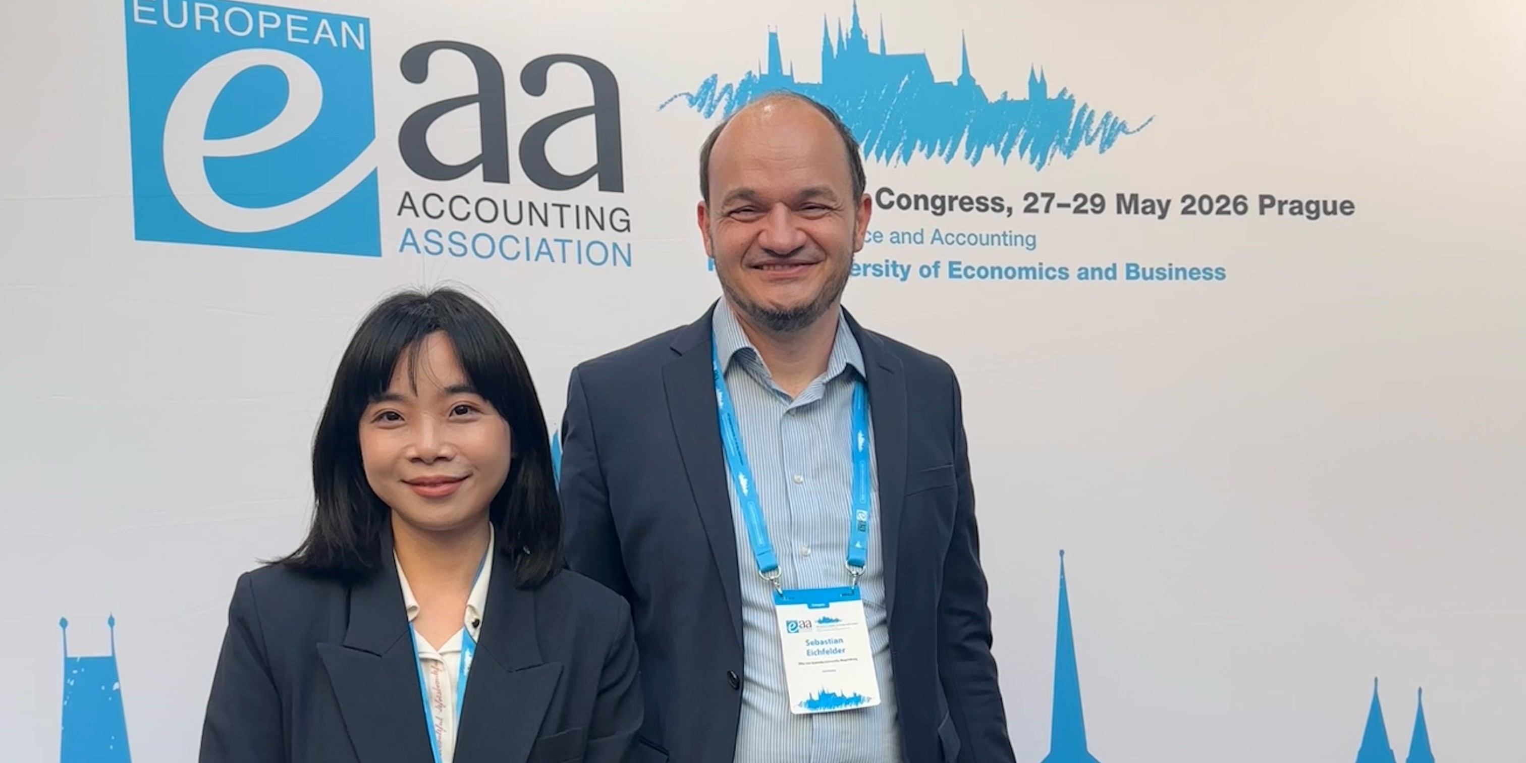 48th EAA Congress 2026 in Prag; Hang Nguyen und Prof. Sebastian Eichfelder